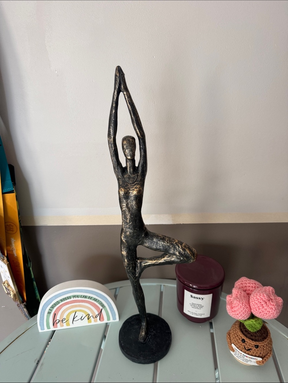Abstract yoga Sculpture - Bronze Finish Home Art - Picture 4 of 9